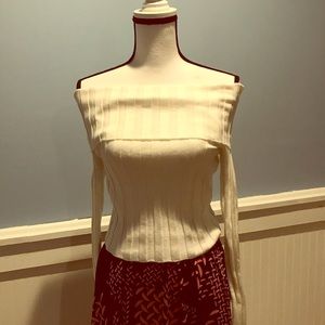 Zara Ribbed Sweater, off-shoulder : New
